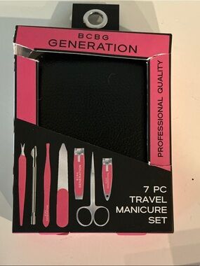 BCBG Generation Travel Manicure Set - Black Case with Pink Insert